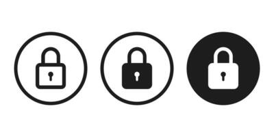 candado icono vector. bloquear icono silueta candado para aplicaciones, y sitios privado acceso, restringido acceso signo. seguridad símbolo vector. vector