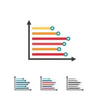 Growing graph icon set. Set of growing bar graph. Business chart with arrow. Growths chart vector
