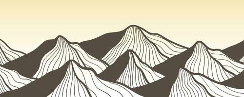 Japanese background with line wave pattern vector. Abstract template with geometric pattern. Mountain layout design in oriental style. vector