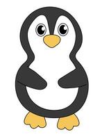 Cartoon Cute Penguin Character. Vector flat illustration on white background.