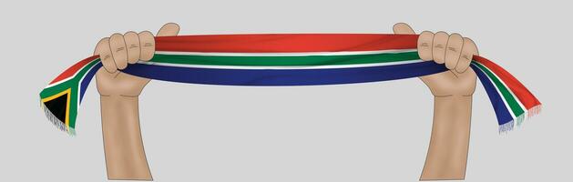 3D Flag on ribbon in hand photo