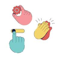 Hand Palm Gestures Vector Illustration