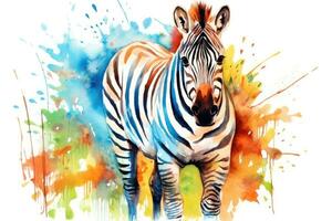 ai generado antecedentes modelo blanco textura animales salvaje negro cebra mamífero zoo ilustración Arte foto