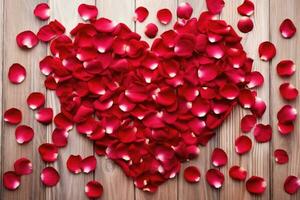 ai generado romántico corazón celebracion Boda saludo diseño rojo enamorado fiesta romance día foto
