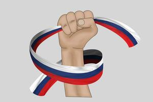 3D Flag on ribbon in hand photo