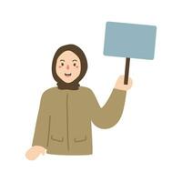 indonesian civil worker with blank board vector