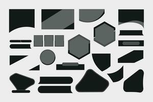 geométrico formas negro silueta iconos, resumen orgánico formas, vector conjunto de minimalista diseño elementos