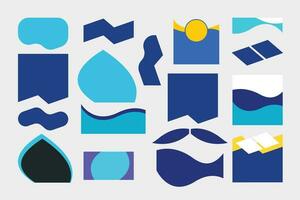 Geometric shapes black silhouette icons, abstract organic shapes, Vector set of minimalist design elements