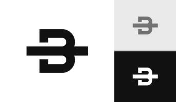 Letter B with stripe logo design vector