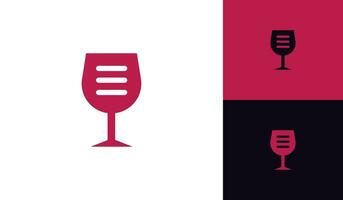 vino menú lista logo diseño vector