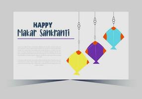 vector indian makar sankranti festival and web banner template