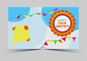 vector indian makar sankranti festival and web banner template