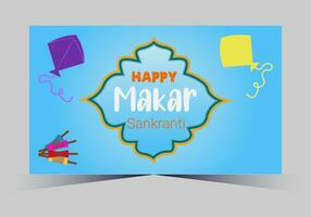 vector indian makar sankranti festival and web banner template