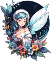 AI generated Winter Fairy Cartoon Design png