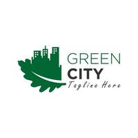oak leaf city illustration logo vector