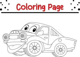 funny car mascot character coloring page vector