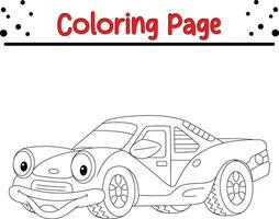 funny car coloring page for kids vector