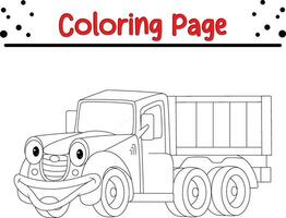 funny funny truck coloring page vector