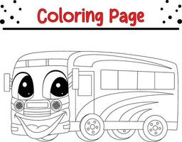 cute bus coloring page for kids vector