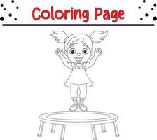 linda colegio niña colorante libro página vector