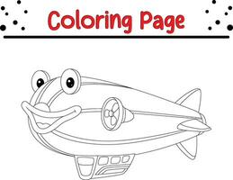 smiling  zeppelin coloring page for kids vector