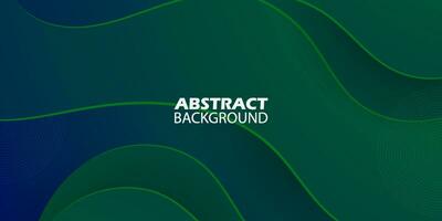 Wave background simple blue and green gradient textured background design in 3D style with dark color. Eps10 Vector