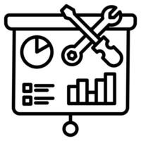 datos visualización herramienta icono línea vector ilustración