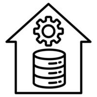 Data Warehouse Design icon line vector illustration