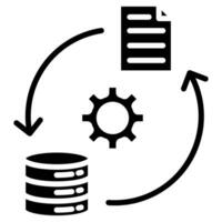 datos transformación icono línea vector ilustración