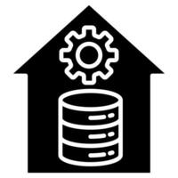 Data Warehouse Design icon line vector illustration