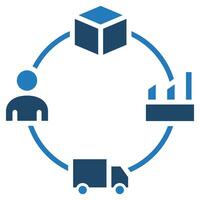 Circular Supply Chain icon line vector illustration