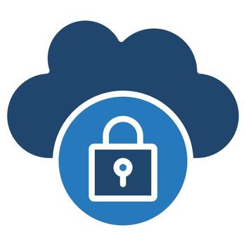 Cloud Computing Security icon line vector illustration