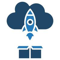 Cloud Deployment  icon line vector illustration
