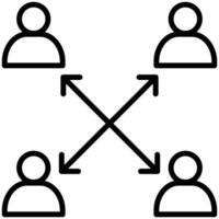 Cross-Functional Teams icon line vector illustration