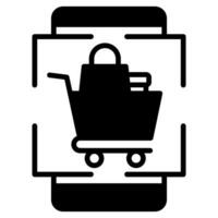 AR Shopping icon line vector illustration