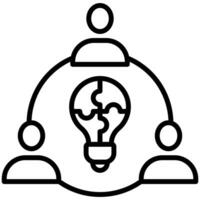 Collaborative Solutions icon line vector illustration