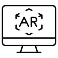 AR Simulation icon line vector illustration