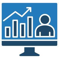 kpi análisis icono línea vector ilustración