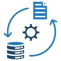 datos transformación icono línea vector ilustración