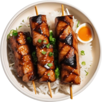 ai generado de cerca foto de yakitori alimento. ai-generado. png