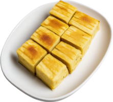 ai generiert Nahansicht Foto von Tamagoyaki Lebensmittel. KI-generiert. png