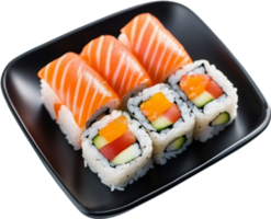 ai generiert Nahansicht Foto von Sushi Lebensmittel. KI-generiert. png
