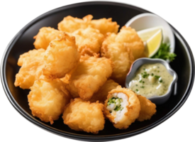 ai gerado fechar-se foto do tempura Comida. gerado por ai. png