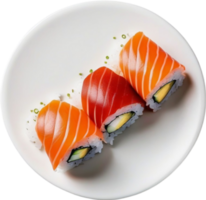 ai generiert Nahansicht Foto von Sushi Lebensmittel. KI-generiert. png