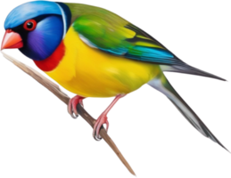 AI generated A colorful painting of Gouldian Finch bird. AI-generated. png