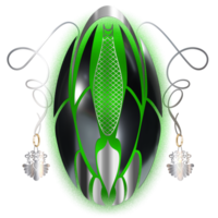 ALIEN'S HEAD CONCEPT WITH METALLIC DECORATIVE PENDANT png