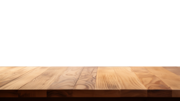 ai gegenereerd honing esdoorn- houten tafel met ochtend- licht - ideaal voor Product plaatsing, hoge kwaliteit hout textuur, transparant achtergrond, perfect voor mockups png