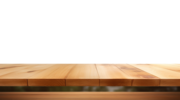 AI generated Honey Maple Wooden Table with Morning Light - Ideal for Product Placement, High-Quality Wood Texture, Transparent Background, Perfect for Mockups png