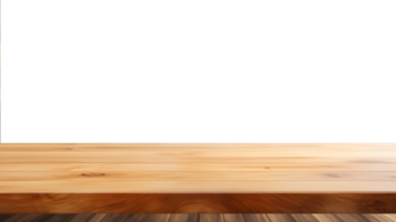 ai gegenereerd honing esdoorn- houten tafel met ochtend- licht - ideaal voor Product plaatsing, hoge kwaliteit hout textuur, transparant achtergrond, perfect voor mockups png