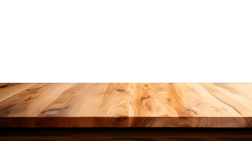 AI generated Honey Maple Wooden Table with Morning Light - Ideal for Product Placement, High-Quality Wood Texture, Transparent Background, Perfect for Mockups png